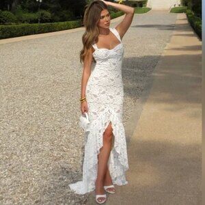 Meshki Elda Lace High Low Dress